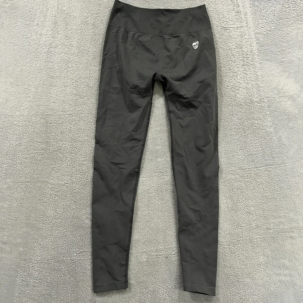 Gymreapers Leggings Womens Large Dark Gray Seamless Scrunch Bum Athletic Pull On